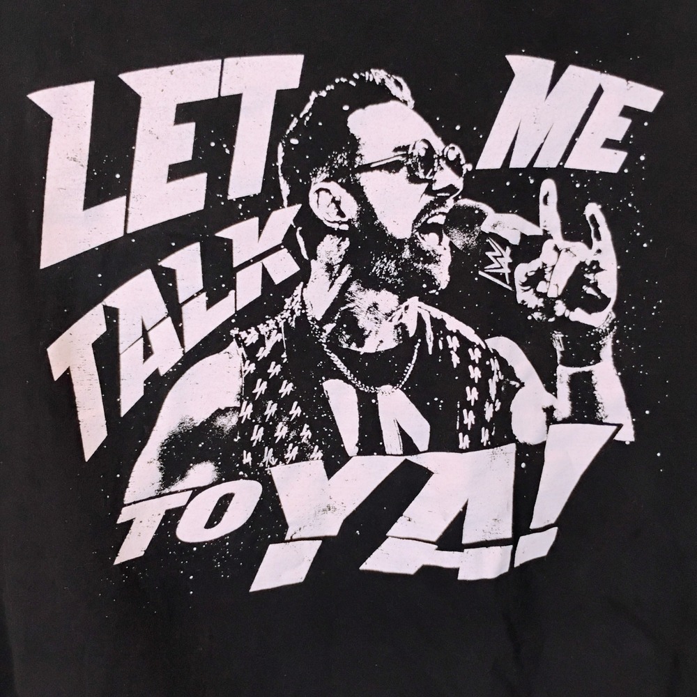 WWE Authentic LA Knight Let Me Talk To Ya Graphic T-Shirt Black Mens 3XL
